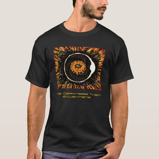The Darkness That Enlightens (w/ text) Dark T-Shirt (Front)