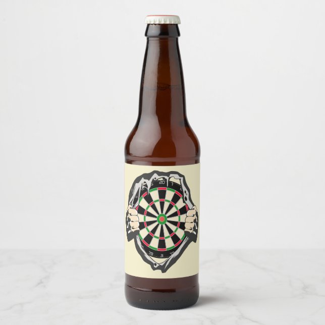 The dartboard on your chest! beer bottle label (Front)