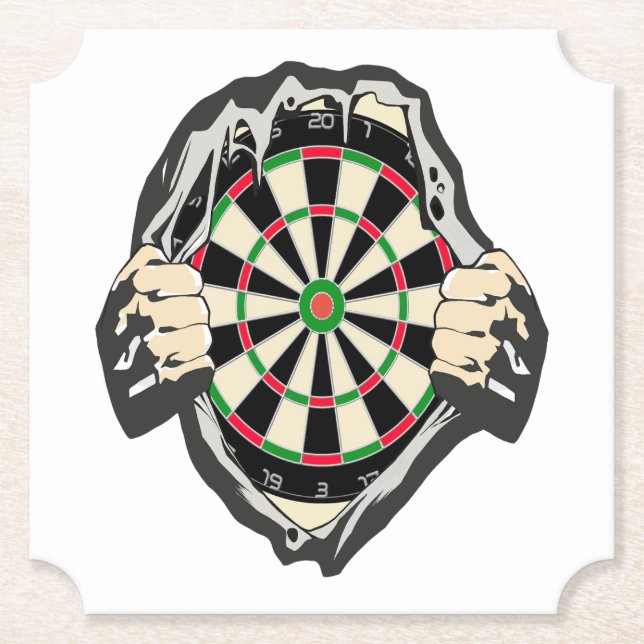The dartboard on your chest! paper coaster (Front)