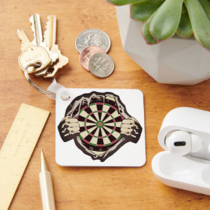 The dartboard on your chest! placemat keychain