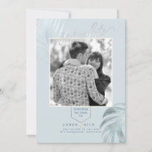 PixDezines Dusty Blue Save Date/Silver Palms