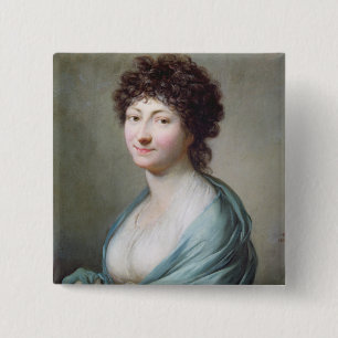 The Daughter: Portrait of Caroline Susanne Graff 2 Inch Square Button