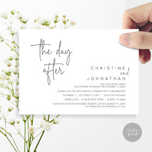 The Day After, Post Wedding Party, Dark Grey Invitation