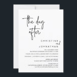 The Day After, Wedding Elopement Dinner Party Invitation<br><div class="desc">Announce your happily ever after in style with our modern script design wedding elopement party invitation card. Our Happily Ever After Party Invitation card is ideal for couples who have decided to elope and want to host a party to celebrate their union. With its sophisticated yet playful design, this invitation...</div>