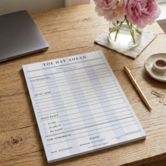 The Day Ahead Notepad | Preppy Daily Planning Pad