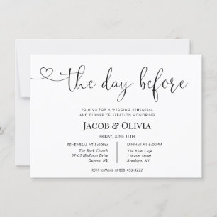 The Day Before Wedding Rehearsal Dinner Invitation
