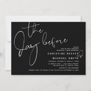 The Day Before, Wedding Rehearsal Dinner or Brunch Invitation