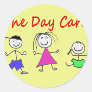The day care classic round sticker