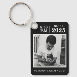 The Day I Became a Dad, Personalized Birth Memory Keychain