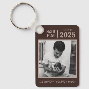 The Day I Became a Dad, Personalized Birth Moment Keychain