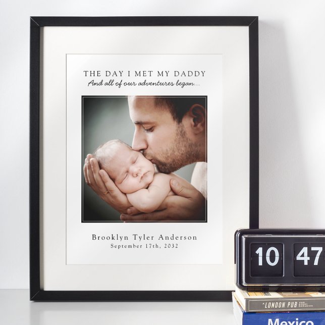 The Day I Met My Daddy Photo Father's Day Keepsake Poster (Creator Uploaded)