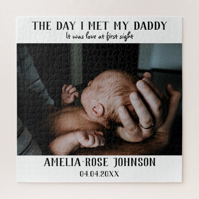 The Day I Met My Daddy Photo Keepsake Jigsaw Puzzle (Vertical)