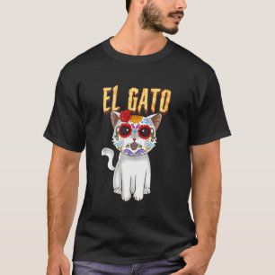The Day Of The Dead Cute Sugar Skull Cat Dia De Lo T-Shirt