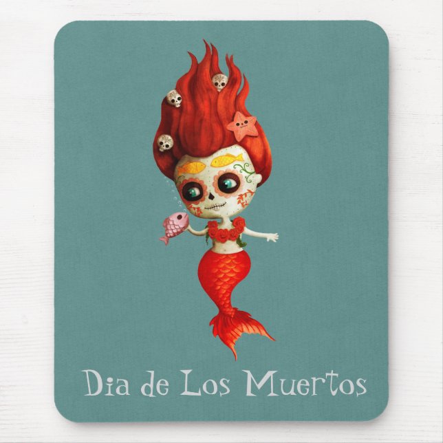 The Day of The Dead Mermaid Mouse Pad (Front)