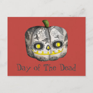 The Day of The Dead Pumpkin Sugar Skull Postcard