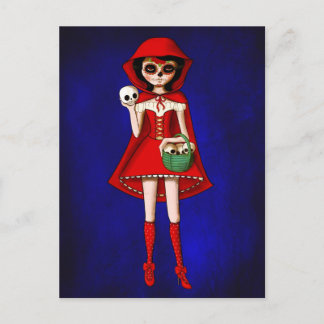 The Day of The Dead Red Riding Hood Postcard