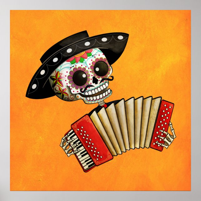 The Day of The Dead Skeleton El Mariachi Poster (Front)