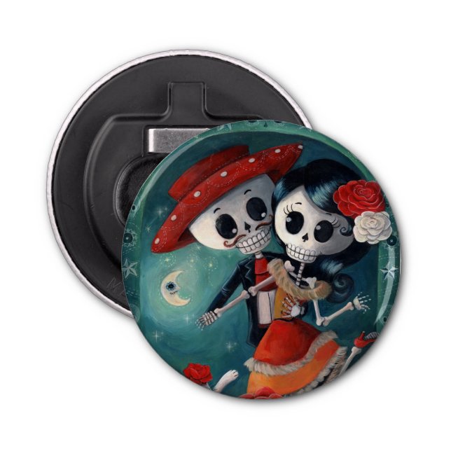 The Day of The Dead Skeleton Lovers Bottle Opener (Front)