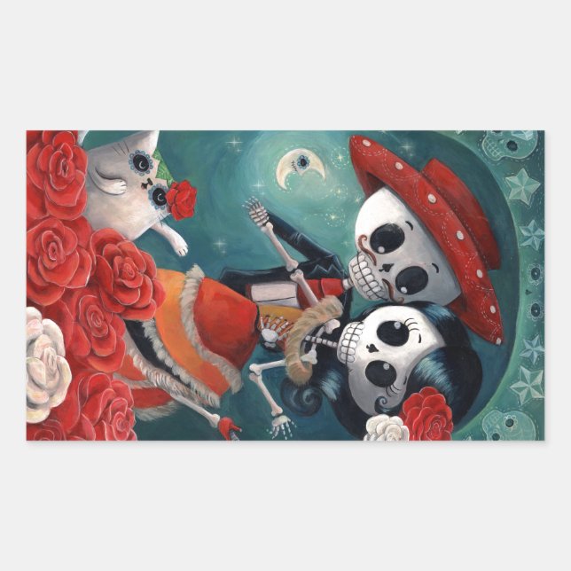 The Day of The Dead Skeleton Lovers Sticker (Front)