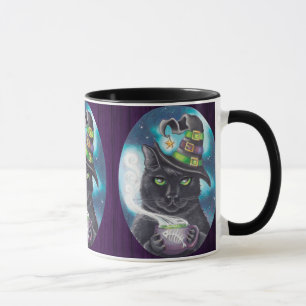 Thé de tasse de café de chat noir de tasse de ch