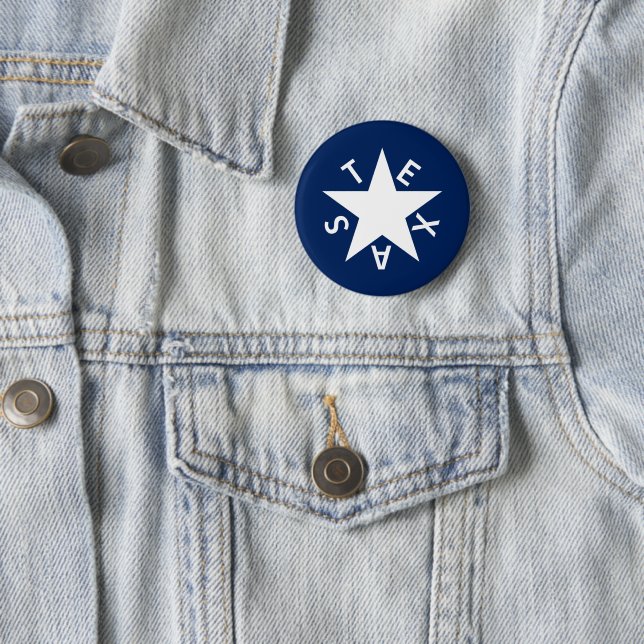 The De Zavala Badge (Republic of Texas flag) 2 Inch Round Button (In Situ)