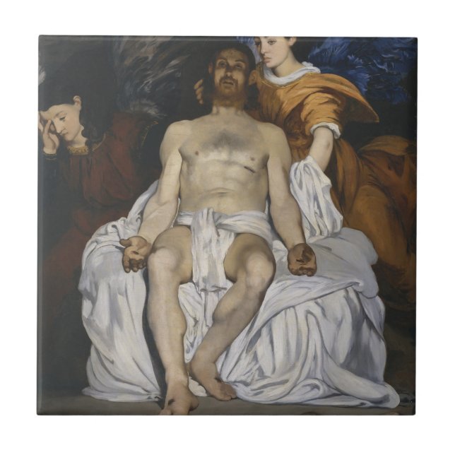The Dead Christ with Angels (by Édouard Manet) Tile (Front)