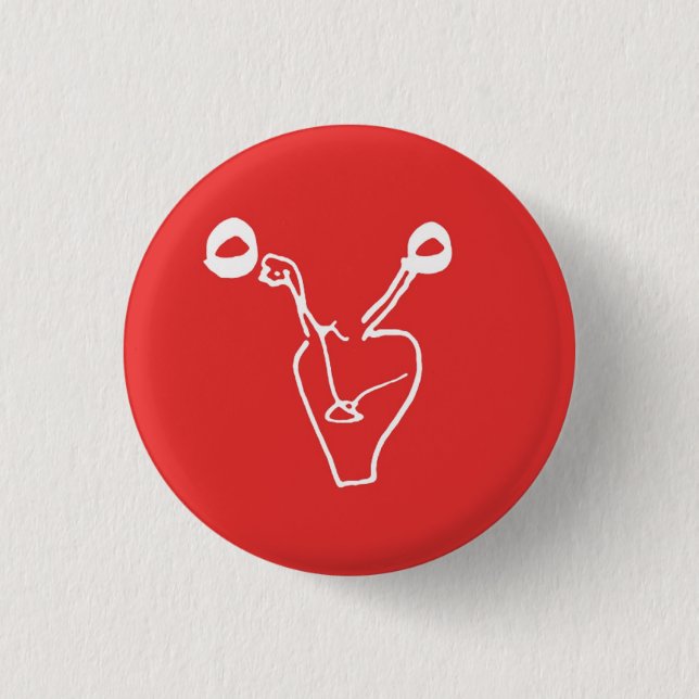 The Dead Ovaries Logo 1 Inch Round Button (Front)