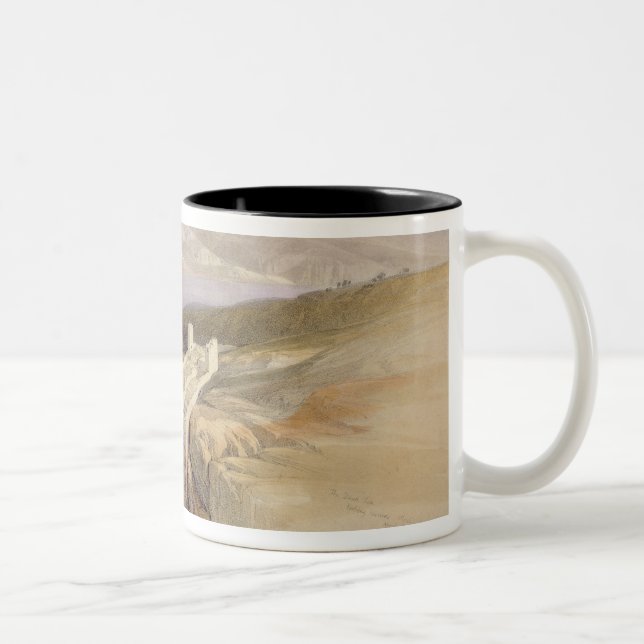The Dead Sea looking towards Moab, Volume II Two-Tone Coffee Mug (Right)