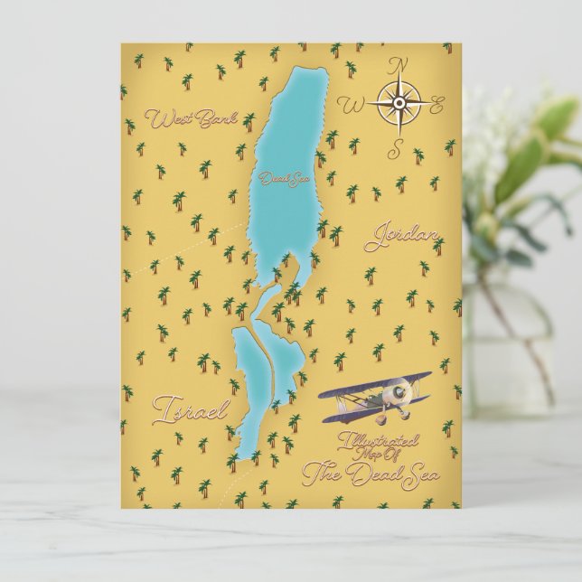 The Dead Sea vintage map (Standing Front)