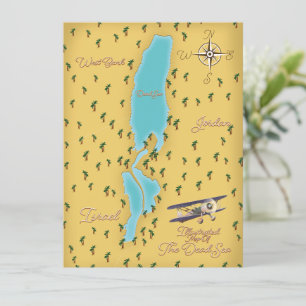 The Dead Sea vintage map