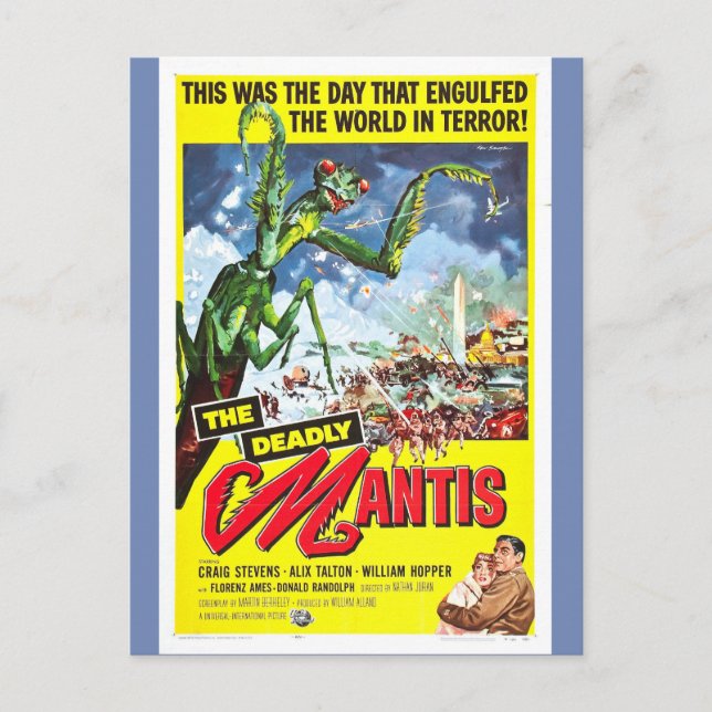 THE DEADLY MANTIS movie poster Postcard (Front)