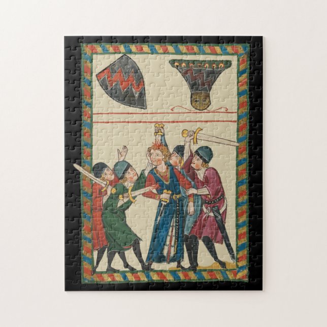 The Death Of Reinmar von Brennenberg Medieval Art Jigsaw Puzzle (Vertical)
