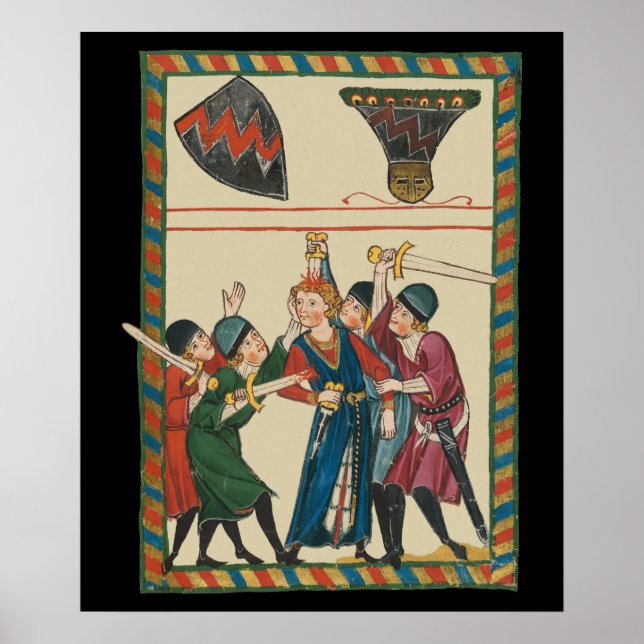The Death Of Reinmar von Brennenberg Medieval Art Poster (Front)