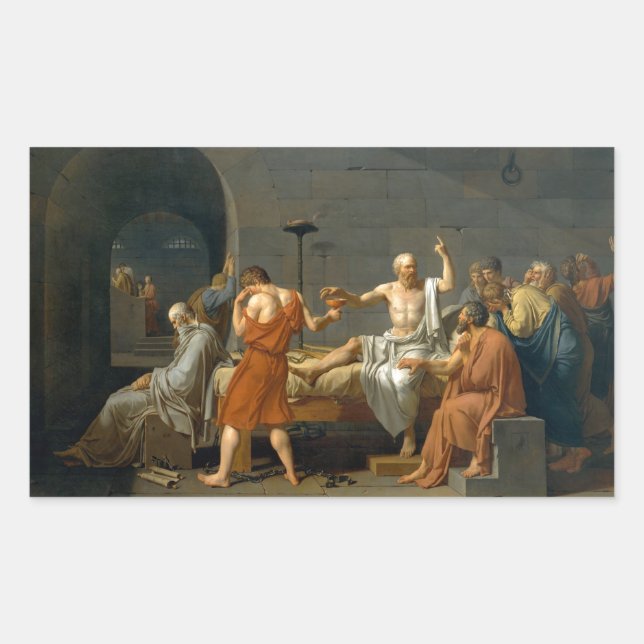 The Death of Socrates by Jacques-Louis David Sticker (Front)