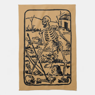 The Death - Old Indian / Asian Tarot Card Kitchen Towel
