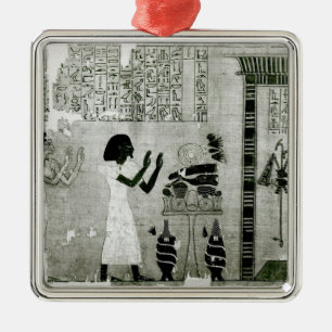 The deceased accompanied by his sister metal ornament