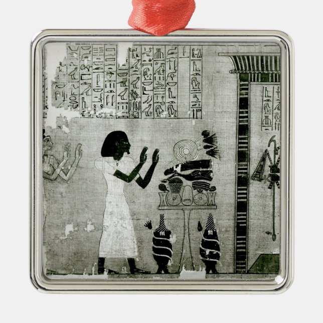 The deceased accompanied by his sister metal ornament (Front)