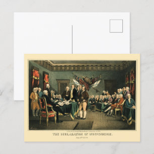 The Declaration of Independence, 1850, Restored Postcard