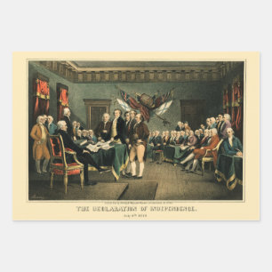 The Declaration of Independence, 1850, Restored Wrapping Paper Sheet