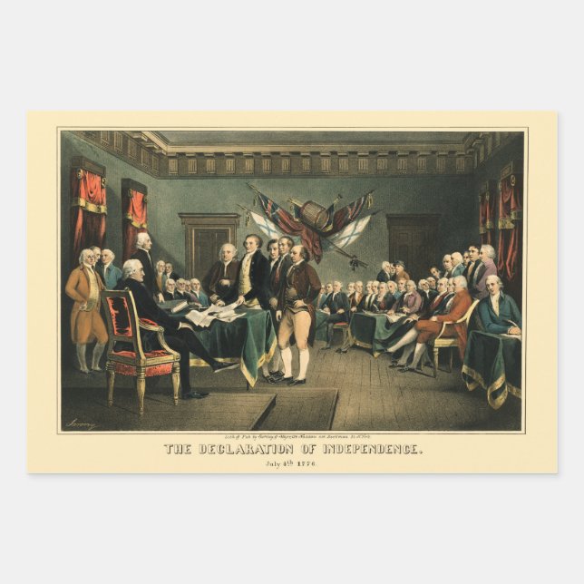 The Declaration of Independence, 1850, Restored Wrapping Paper Sheet (Front)