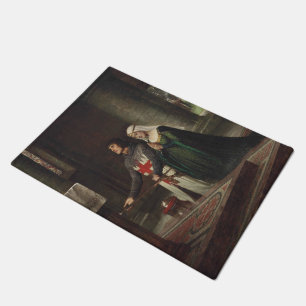 The Dedication (Knight and Lady in Middle Ages) Doormat