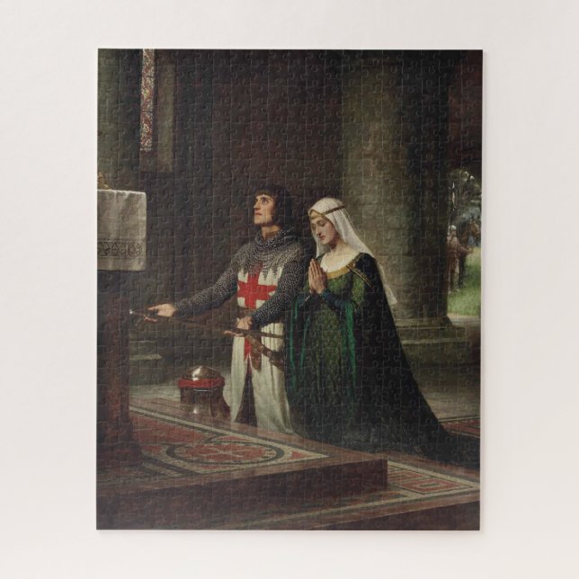 The Dedication (Medieval Knight and His Lady) Jigsaw Puzzle (Vertical)