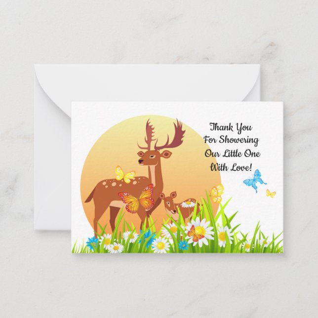 The Deer And Her Son Thank You Cards (Front)