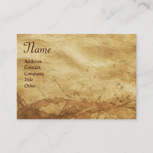 THE DEER HEAD Brown Parchment  Monogram Business Card