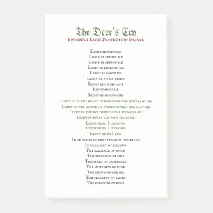 The Deer’s Cry Protection Prayer Post It Notes