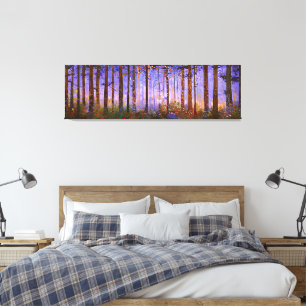 The Deer’s Secret Path  -  Wide Woodland Landscape Canvas Print