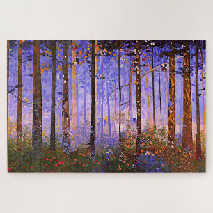 The Deer’s Secret Path  -  Wide Woodland Landscape Jigsaw Puzzle