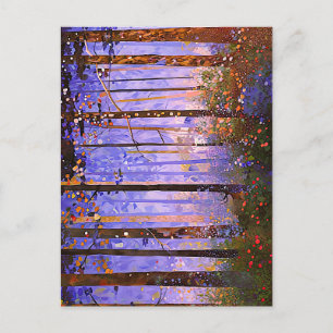 The Deer’s Secret Path - Wide Woodland Landscape Postcard