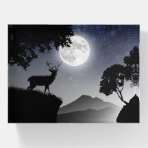 The deer under the black and white moon