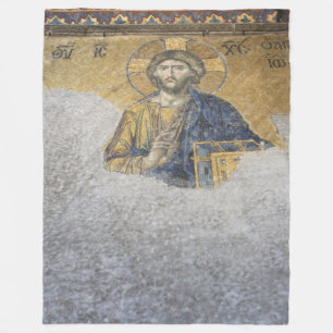 The Deesis Mosiac Upper Gallery Hagia Sophia Fleece Blanket
